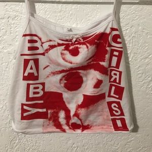 Eyeball red crop tank L